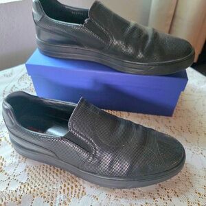 Prada Linea Rossa Black Textured Loafers